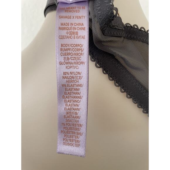 Savage x Fenty Bra Demi Cage Lace Living In the Clouds Lingerie - Picture 12 of 13